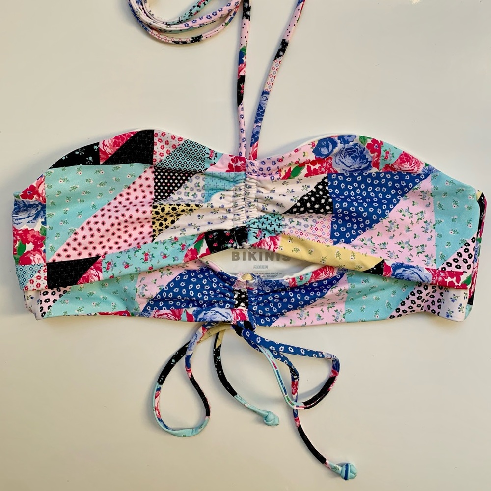 Frankie’s Bikinis Duke Patchwork Halter Top